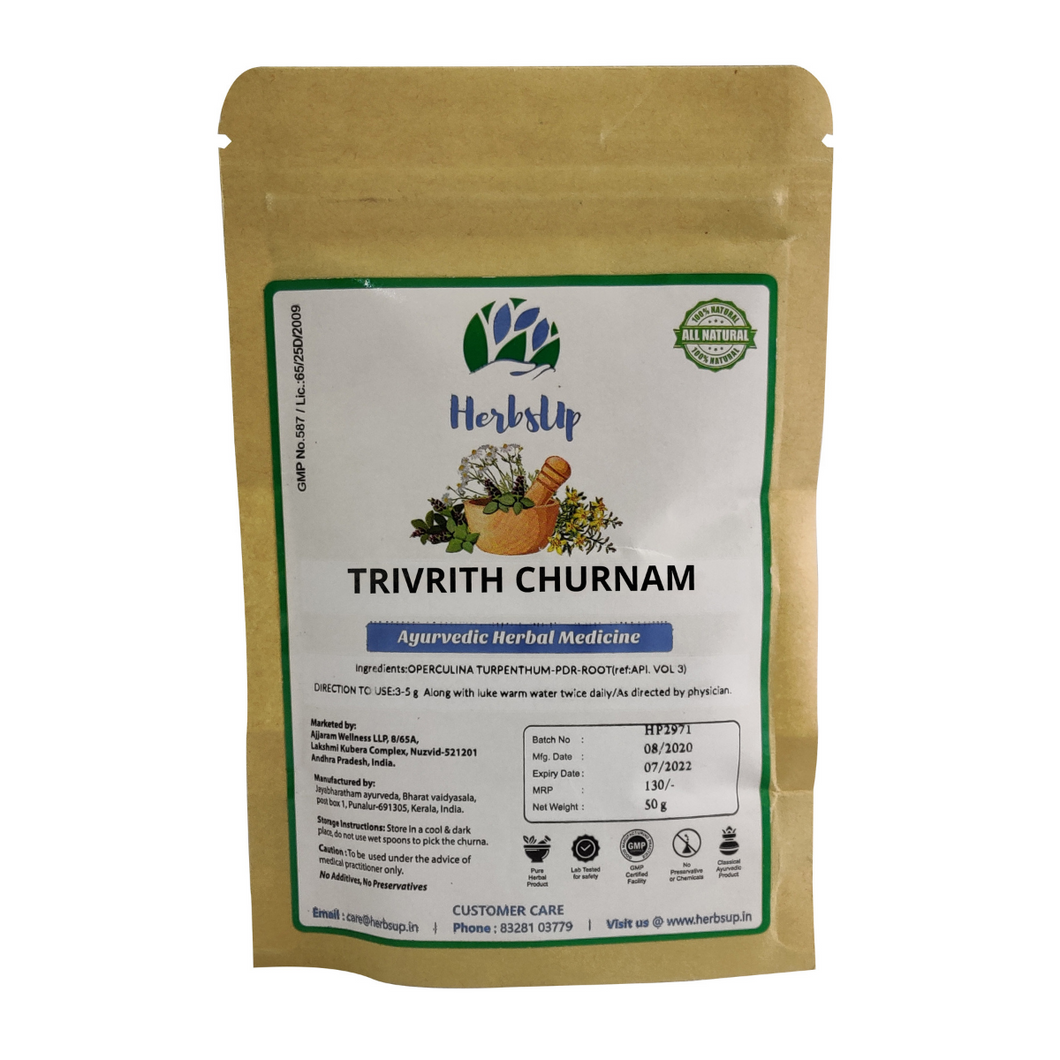 HerbsUp Trivrit Churnam - Non Habit Forming Laxative(50 Grams)